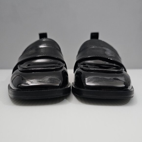 NEW Aeyde Julie Loafer EU 39.5 Black Patent Leather 30mm Heel Slip On Square Toe - Picture 6 of 13